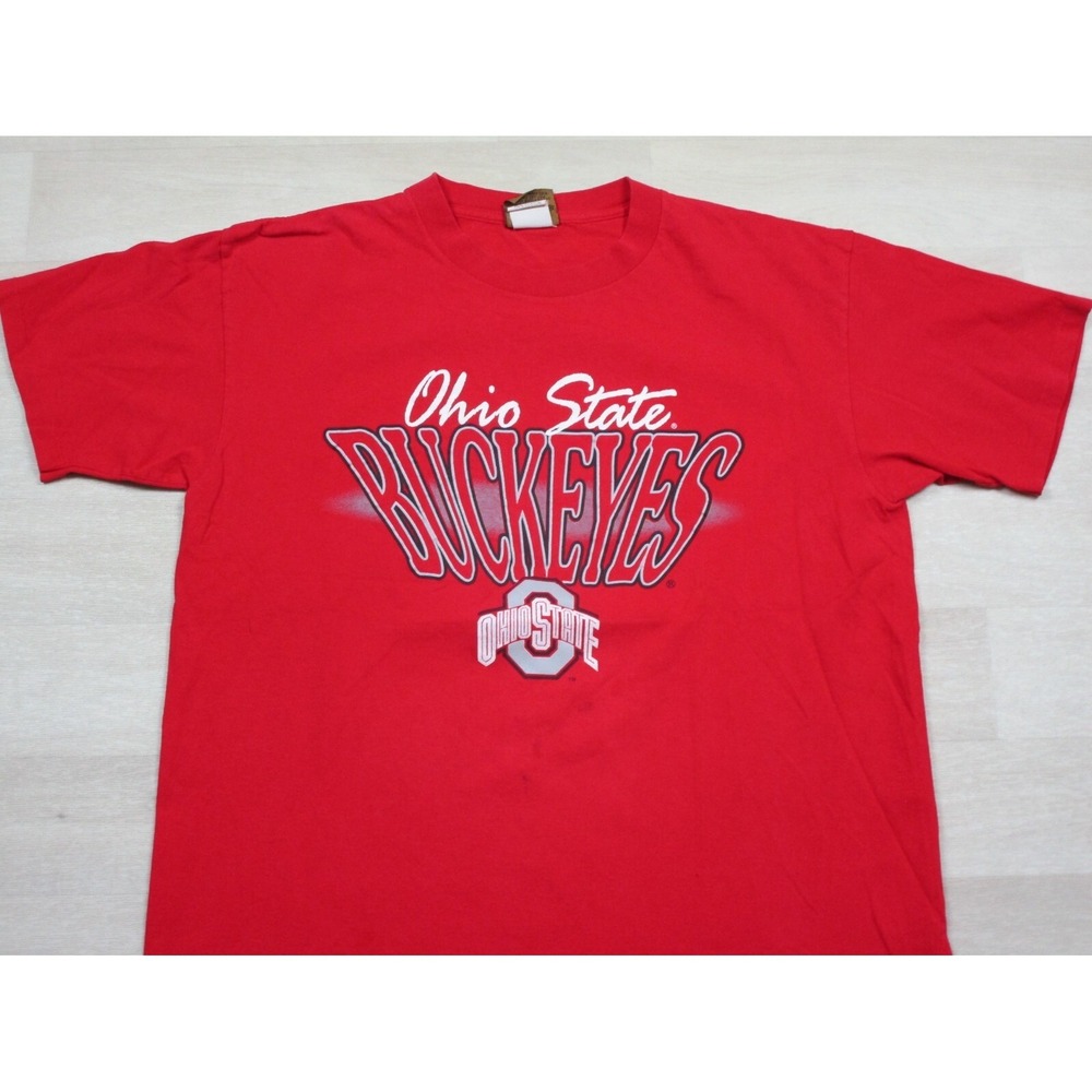 Vintage 1990's Ohio State Buckeyes T Shirt (L) Nutmeg Mills USA‎ Single Stitched